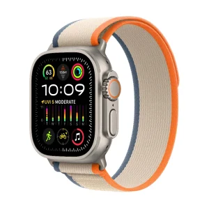 Product: Name: Apple Watch Ultra 2 GPS + Cellular, Titanium Case with Orange/Beige Trail Loop 49mm Size: Small / Medium