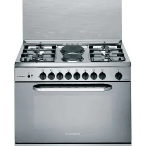 Product: Name: Ariston 90cm, 4 Gas Burners, 2 Electric Plate + Gas Oven Free Standing Cooker CN11SG1 X EX